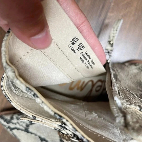 Sam Edelman Leonia Snakeskin Embossed Buckle Ankle Zip Boots - Picture 9 of 11